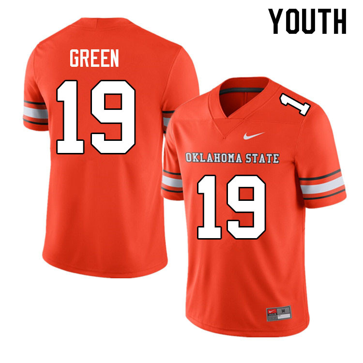Youth #19 Bryson Green Oklahoma State Cowboys College Football Jerseys Sale-Alternate - Click Image to Close